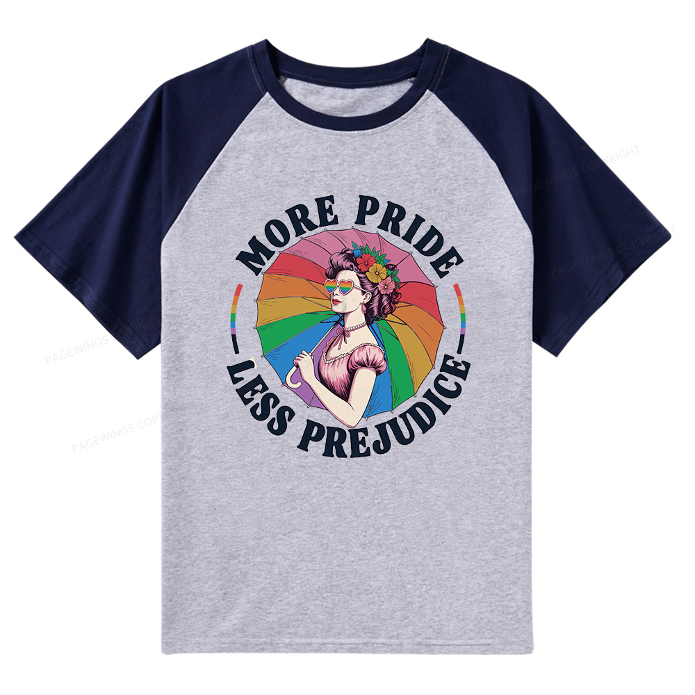 Pagewings More Pride Less Prejudice Raglan T-shirt