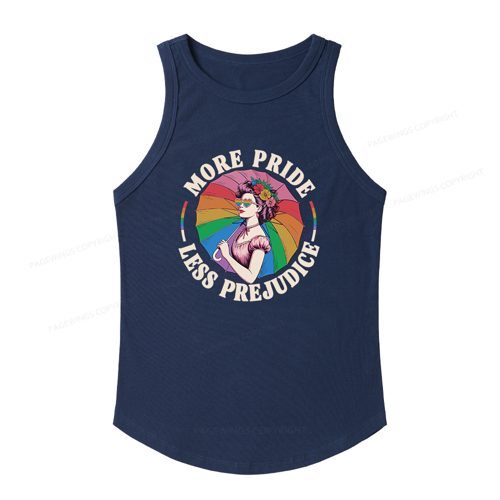 Pagewings Slim Fit More Pride Less Prejudice Women's Fitted Tank Top 