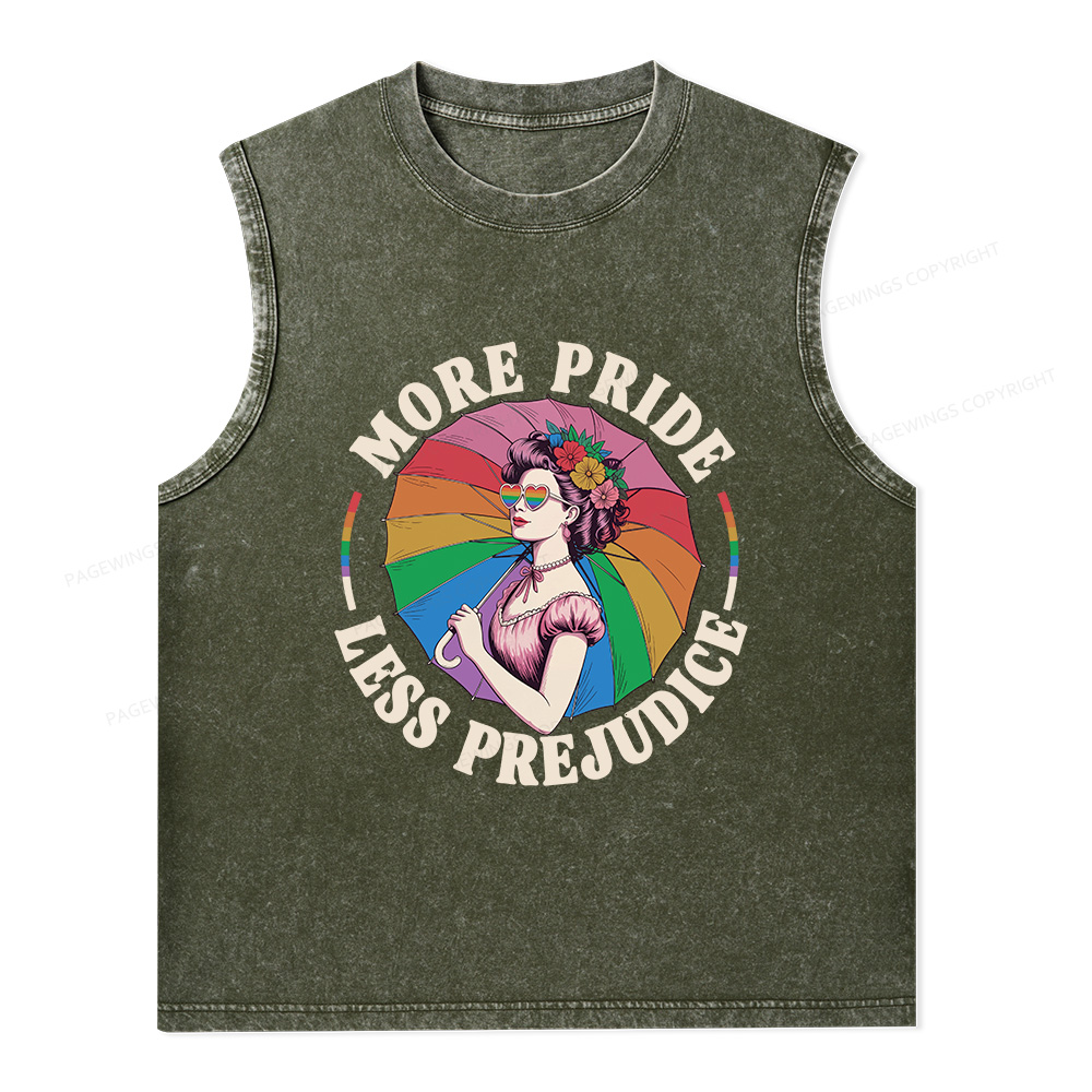 Pagewings More Pride Less Prejudice Unisex Washed Tank Top