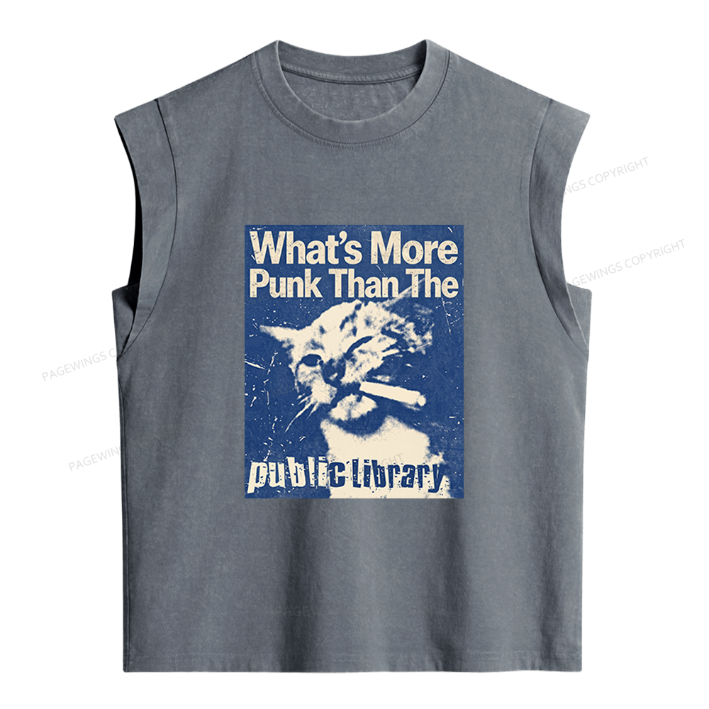 Pagewings What's More Punk Than The Public Library Women's Washed Tank Top