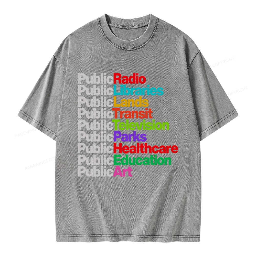 Pagewings Personalized Public Libraries Unisex Washed T-shirt