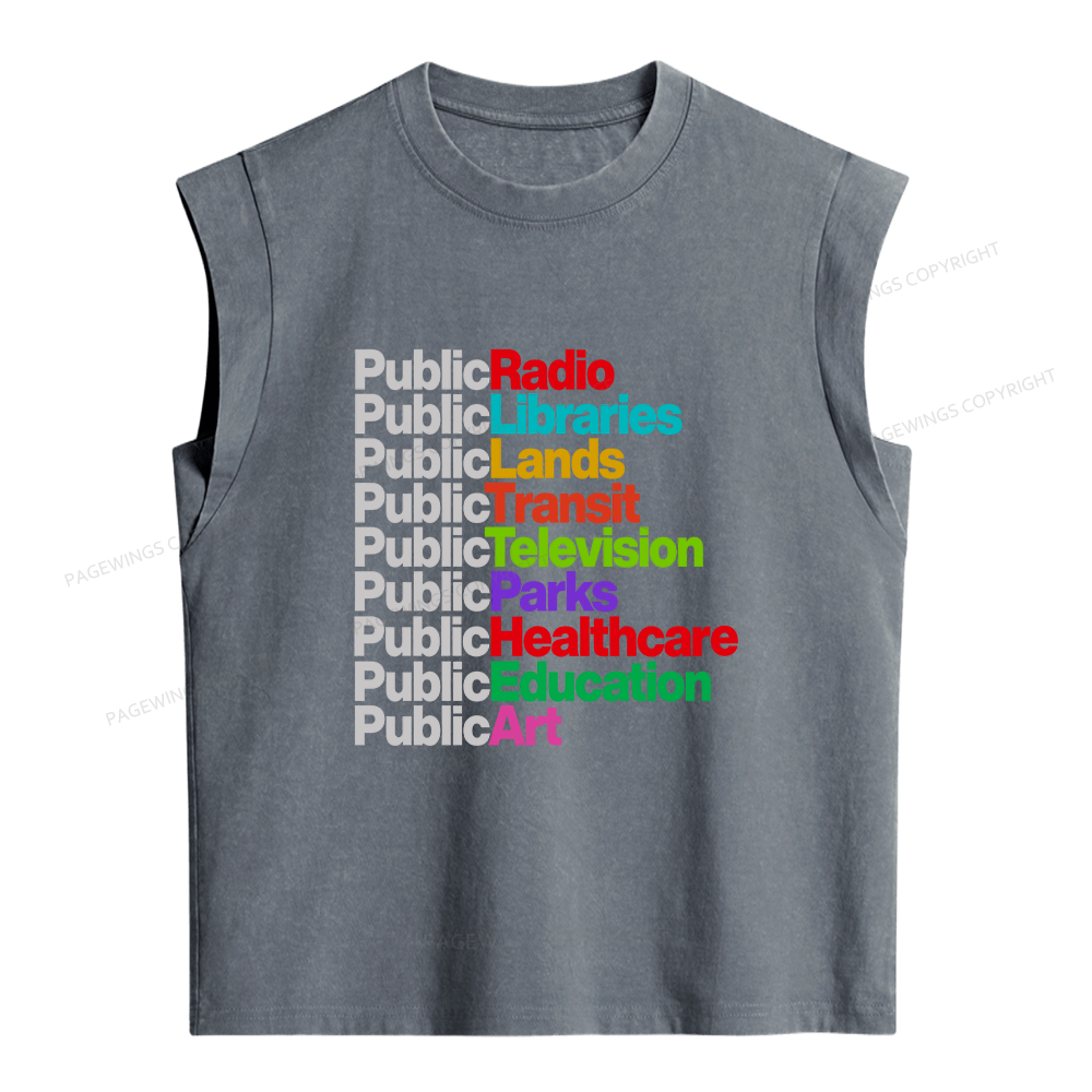 Pagewings Personalized Public Libraries Women's Washed Tank Top