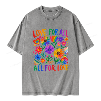 Pagewings Love For All Unisex Washed T-shirt