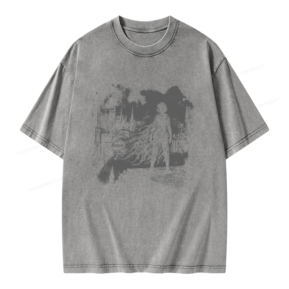 Pagewings Retro Fantasy Unisex Washed T-shirt