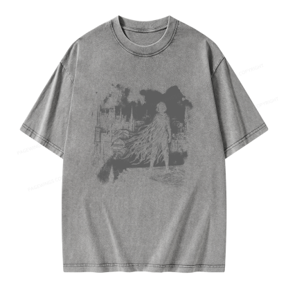 Pagewings Retro Fantasy Unisex Washed T-shirt
