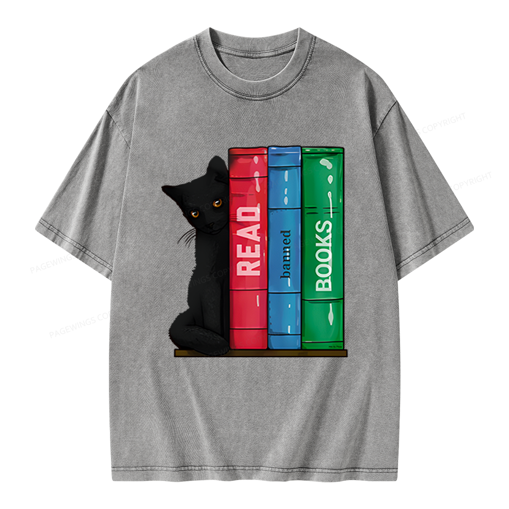 Pagewings Read Banned Books Unisex Washed T-shirt