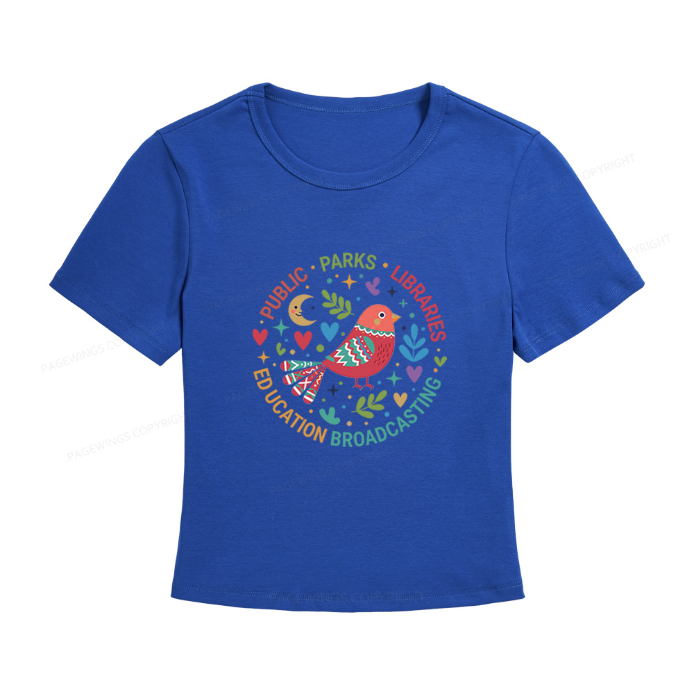 Pagewings Public Parks Libraries Education Broadcasting Women's Baby Tee