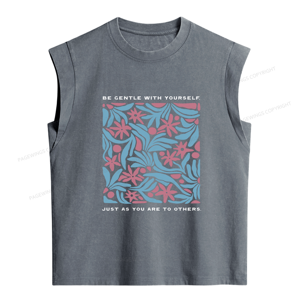 Pagewings Be Gentle With Yourself Women's Washed Tank Top