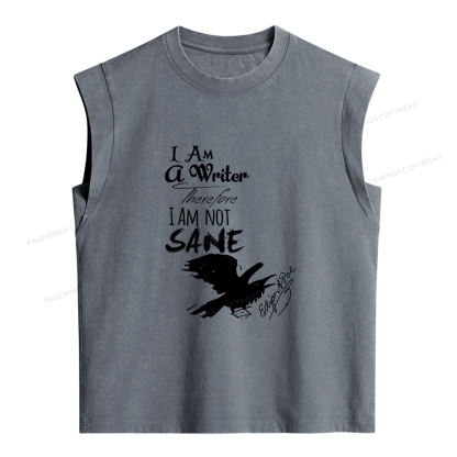 Pagewings Horror Macabre Literary Women's Washed Tank Top