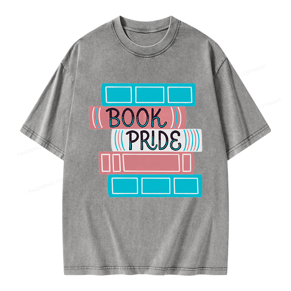 Pagewings Trans Book Pride Unisex Washed T-shirt