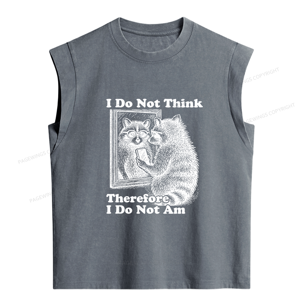 Pagewings I Do Not Think Therefore I Do Not Am Women's Washed Tank Top