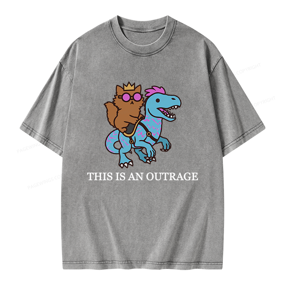 Pagewings This Is An Outrage Unisex Washed T-shirt