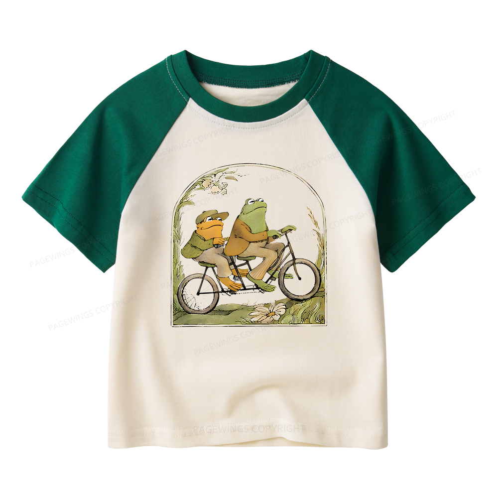 Pagewings The Growing Frog Book Vintage Kids Raglan T-shirt 