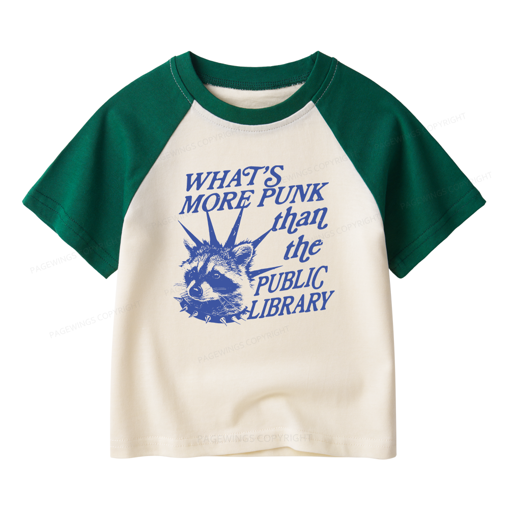 Pagewings What’s More Punk Than The Public Library  Kids Raglan T-shirt 