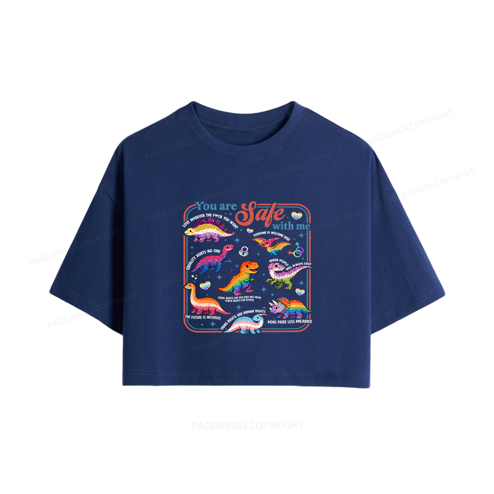 Pagewings You Are Safe With Me Women Crop Tops