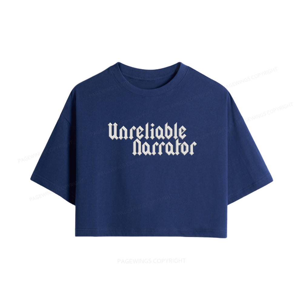 Pagewings Unreliable Narrator Women Crop Tops