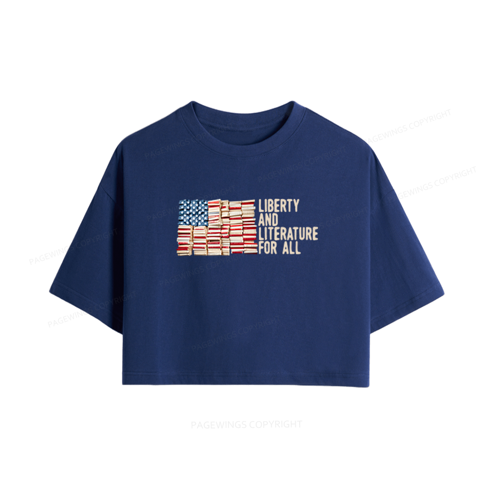 Pagewings Liberty and Literature For All Women Crop Tops