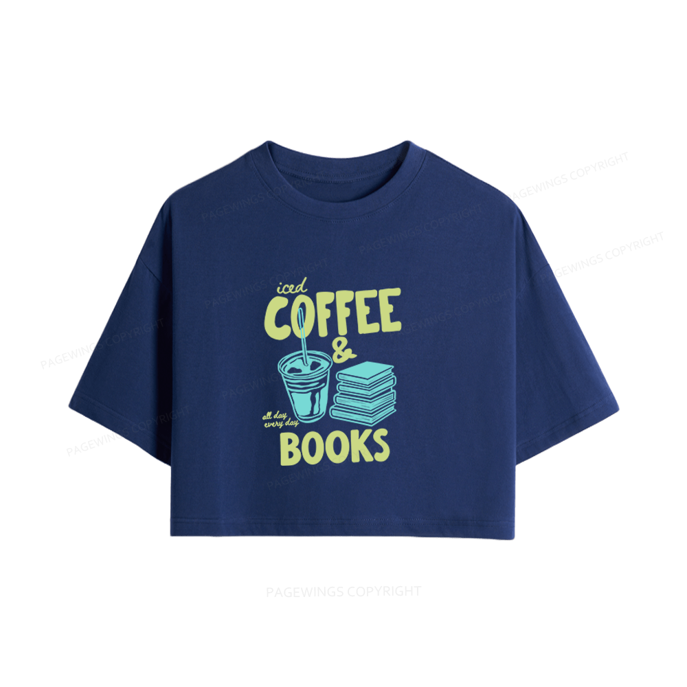Pagewings Coffee And Books Women Crop Tops