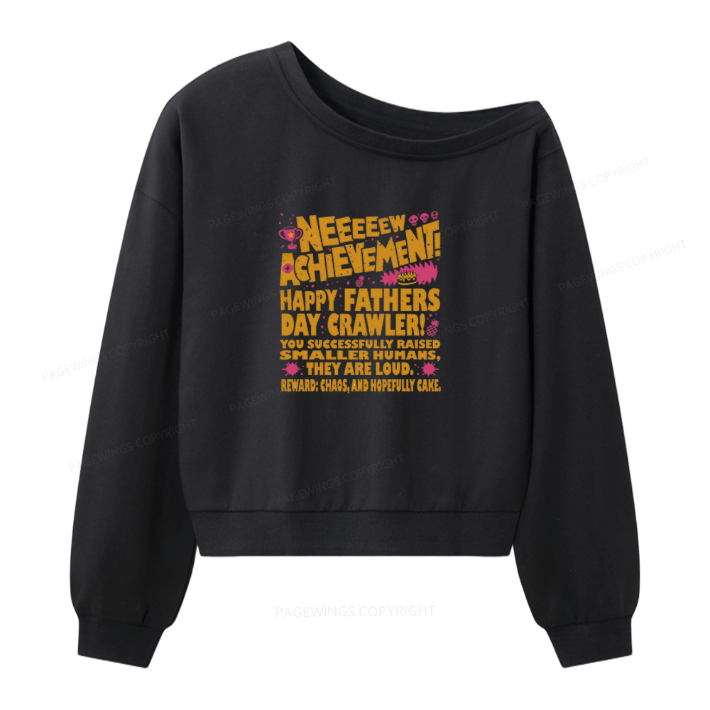 Pagewings Dad Achievement Women Off Shoulder Sweatshirt
