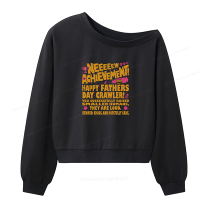 Pagewings Dad Achievement Women Off Shoulder Sweatshirt