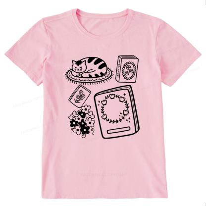 Pagewings Cat And Books Unisex Classic T-shirt