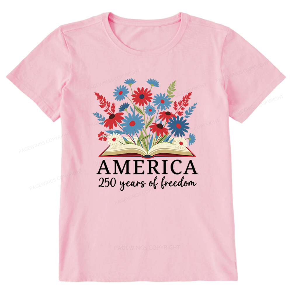 Pagewings Floral Patriotic America 250 Unisex Classic T-shirt