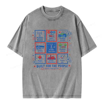 Pagewings Public Libraries Unisex Washed T-shirt