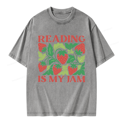 Pagewings Reading Is My Jam Unisex Washed T-shirt