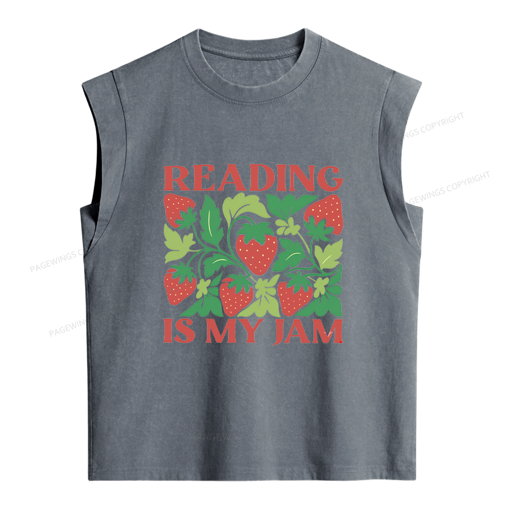 Pagewings Reading Is My Jam Women's Washed Tank Top