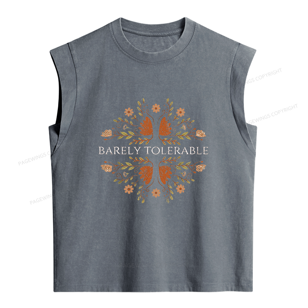 Pagewings Barely Tolerable Women's Washed Tank Top
