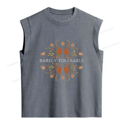 Pagewings Barely Tolerable Women's Washed Tank Top