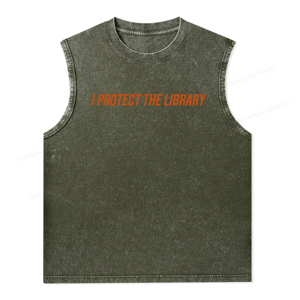 Pagewings I Protect The Library Unisex Washed Tank Top