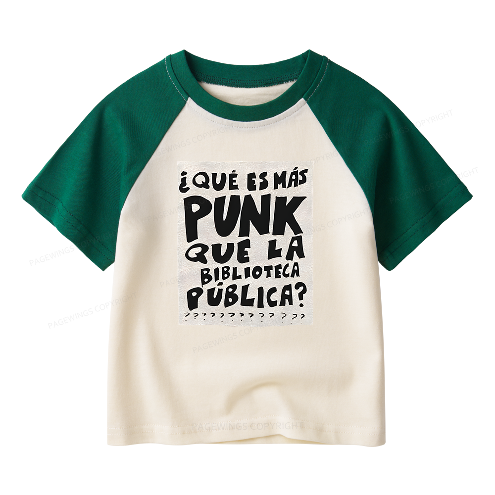 Pagewings What's More Punk Than The Public Library Kids Raglan T-shirt 
