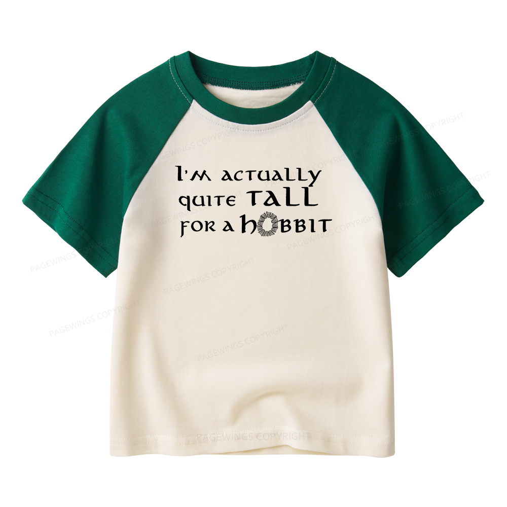 Pagewings I'm Actually Quite Tall Kids Raglan T-shirt 