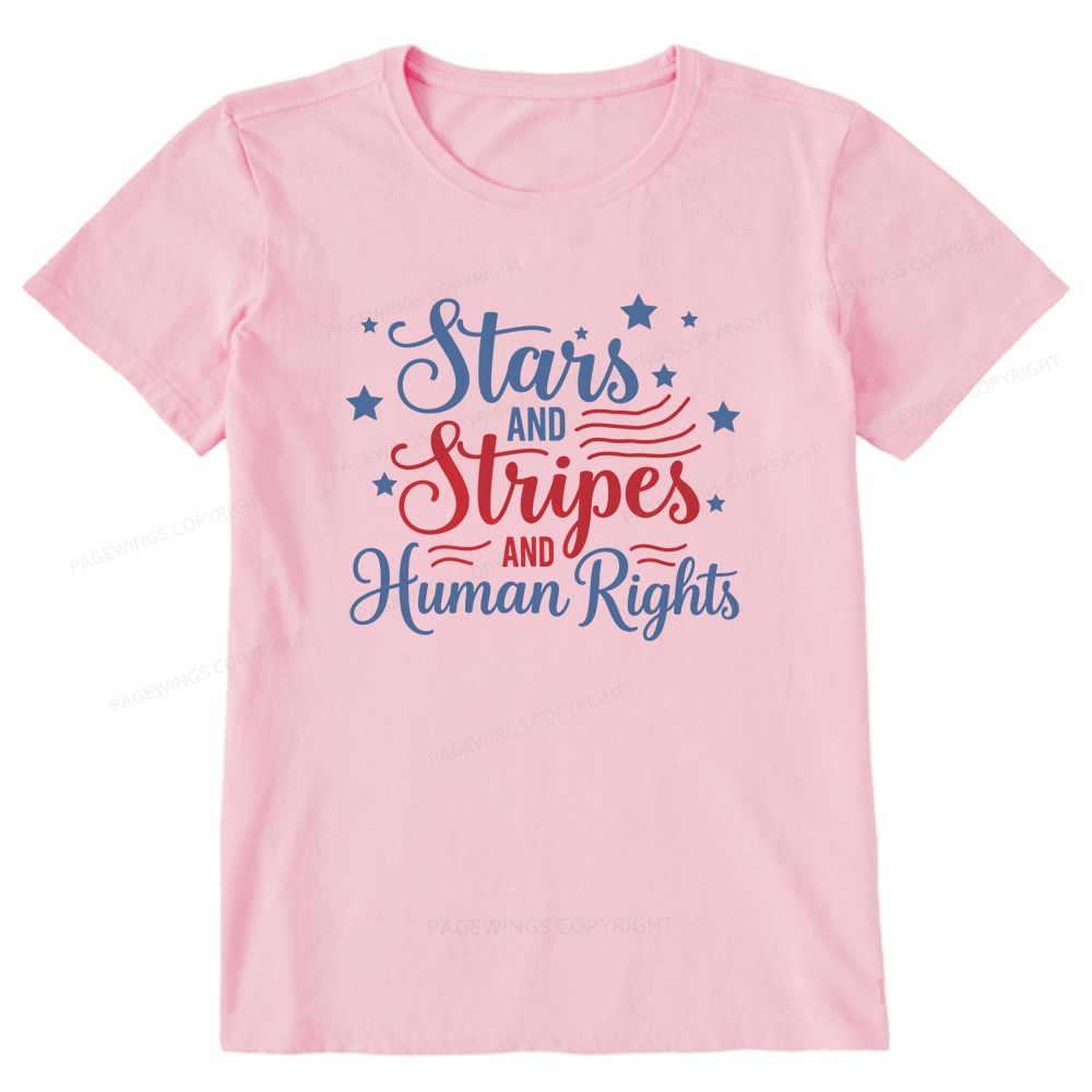 Pagewings Stars and Stripes And Human Rights Unisex Classic T-shirt