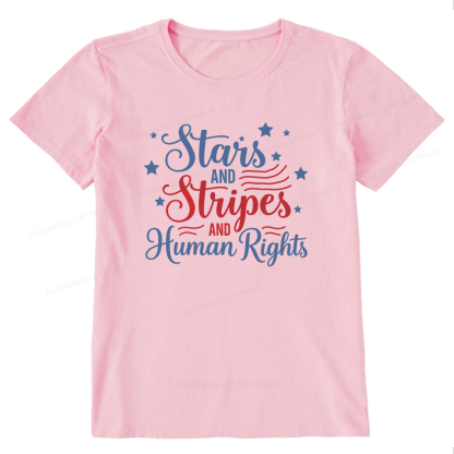 Pagewings Stars and Stripes And Human Rights Unisex Classic T-shirt