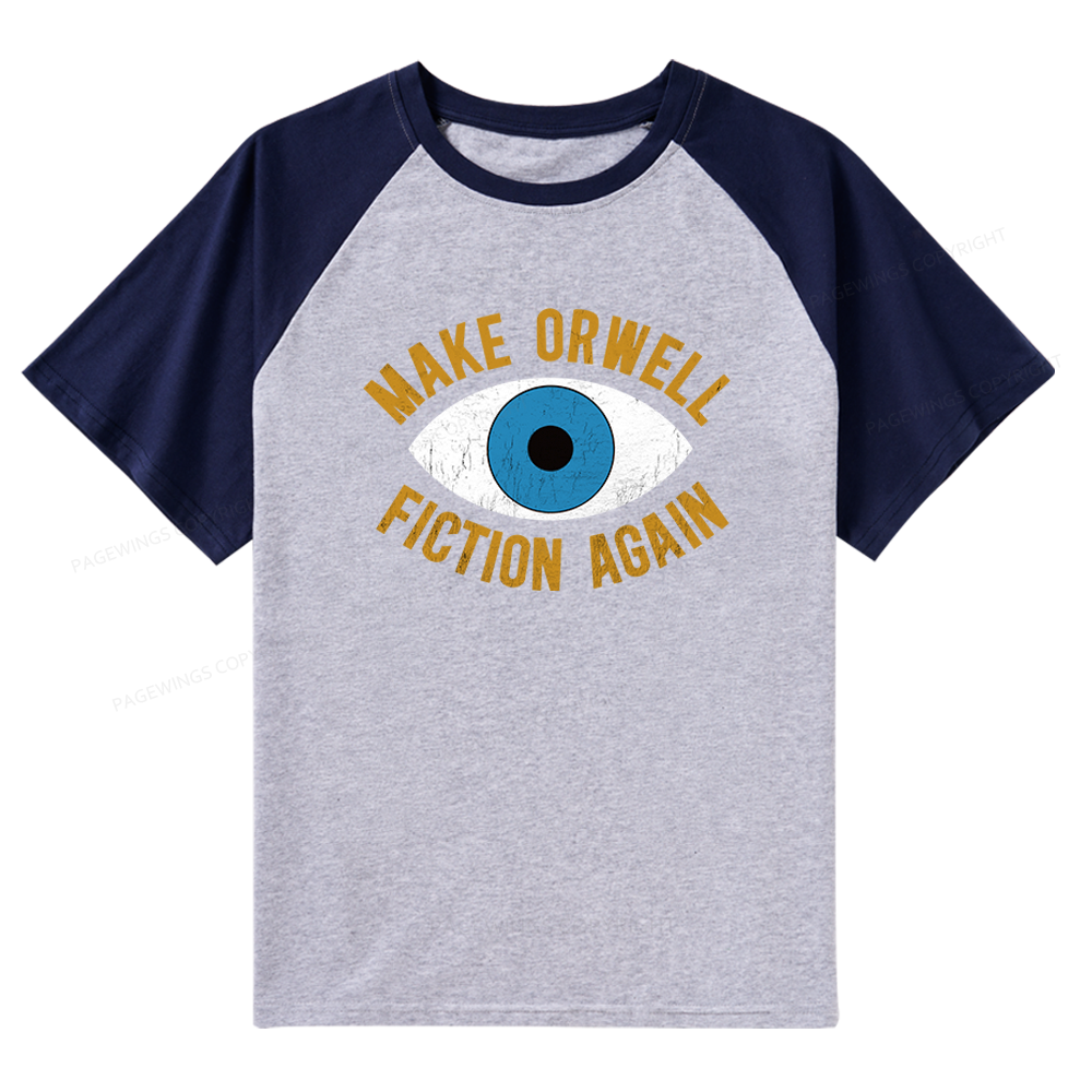Pagewings Make Orwell Fiction Again Raglan T-shirt
