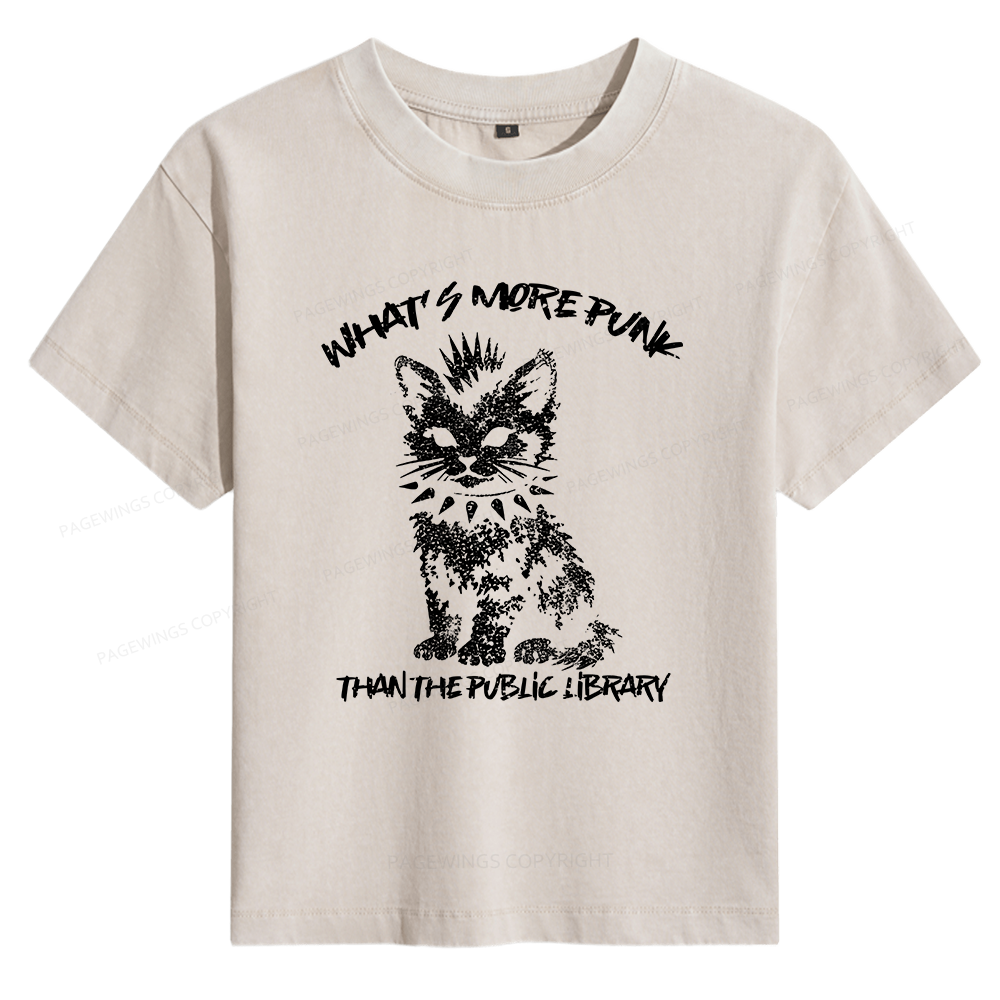 Pagewings What's More Punk Than The Public Library Women's Washed T-shirt