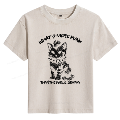 Pagewings What's More Punk Than The Public Library Women's Washed T-shirt