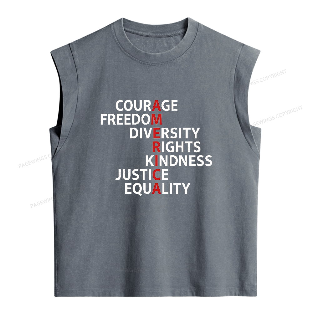 Pagewings Freedom Women's Washed Tank Top