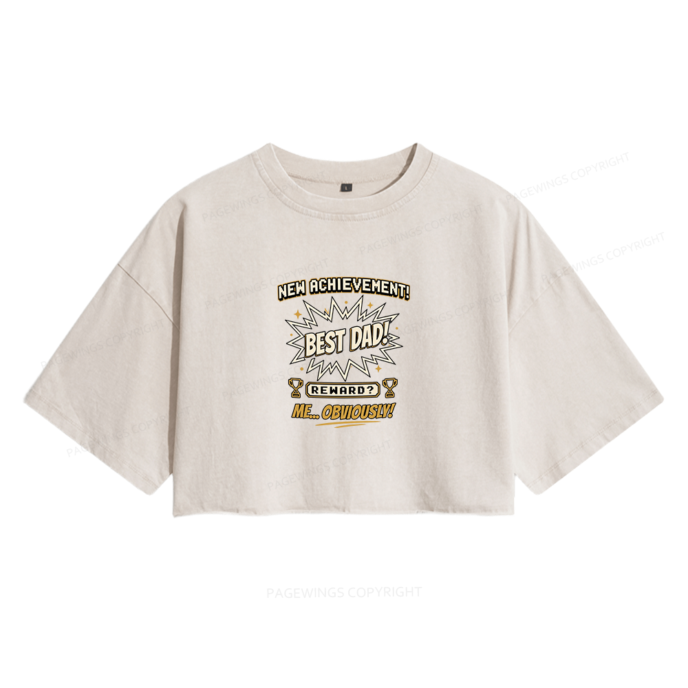 Pagewings New Achievement Women's Washed Cropped T-shirt