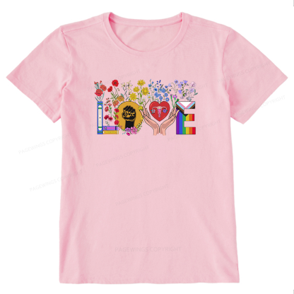 Pagewings Floral Love Human Rights Unisex Classic T-shirt