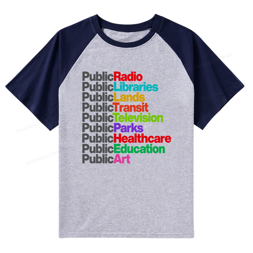 Pagewings Personalized Public Libraries Raglan T-shirt