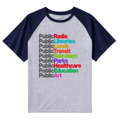Pagewings Personalized Public Libraries Raglan T-shirt