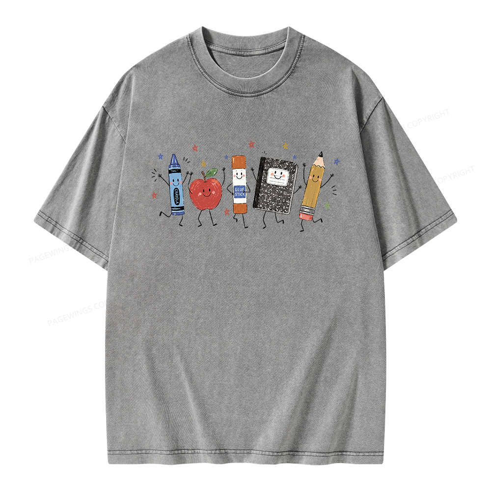 Pagewings Back To School Unisex Washed T-shirt