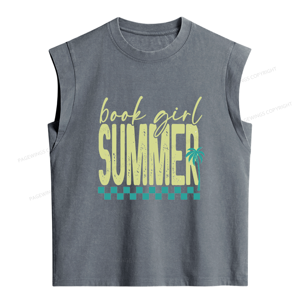 Pagewings Book Girl Summer Women's Washed Tank Top