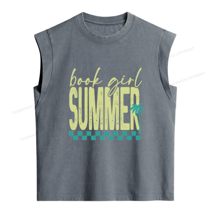 Pagewings Book Girl Summer Women's Washed Tank Top