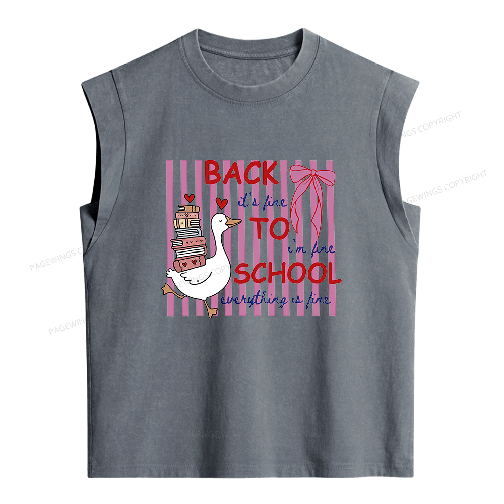 Pagewings Silly Goose Teacher Women's Washed Tank Top