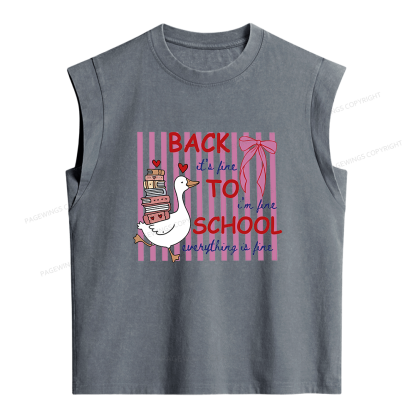 Pagewings Silly Goose Teacher Women's Washed Tank Top
