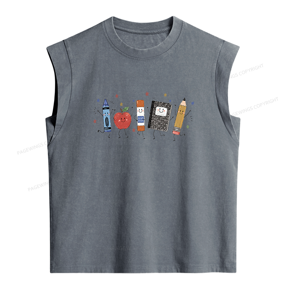 Pagewings Funny Teacher Life Women's Washed Tank Top